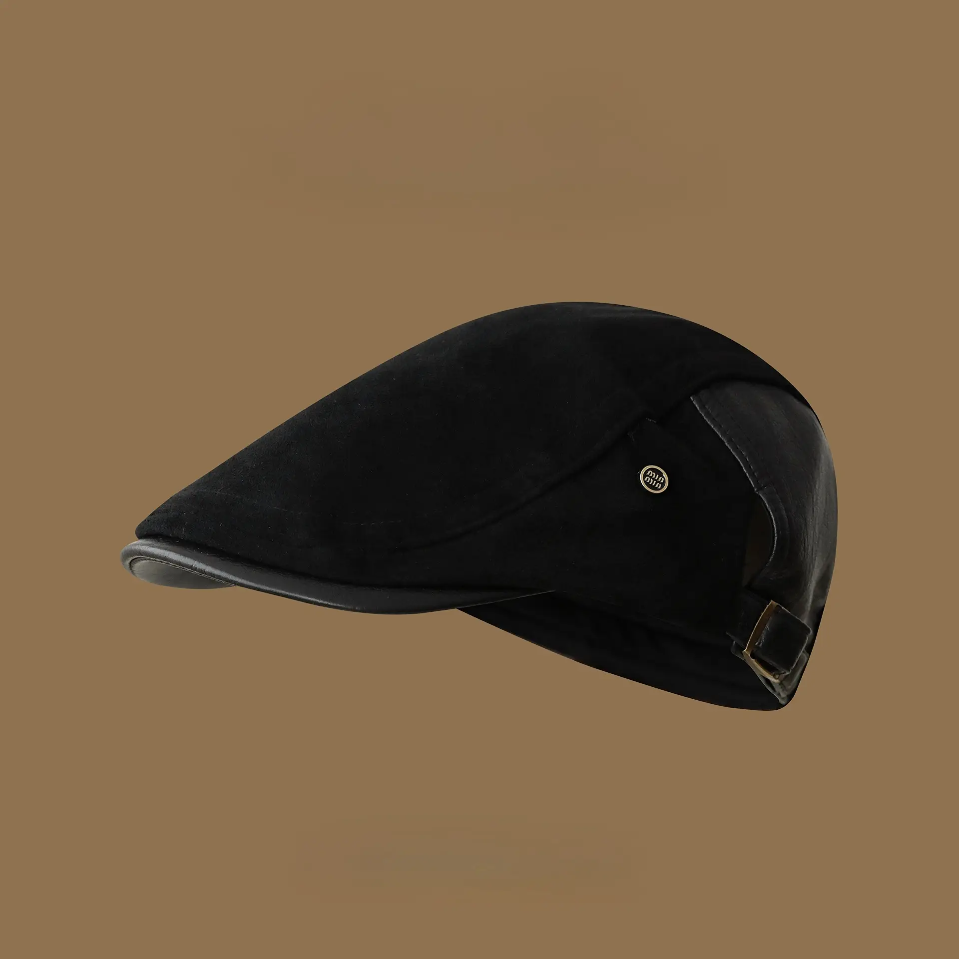 Women British Newsboy Cap Suede Duckbill Brown - Image 3