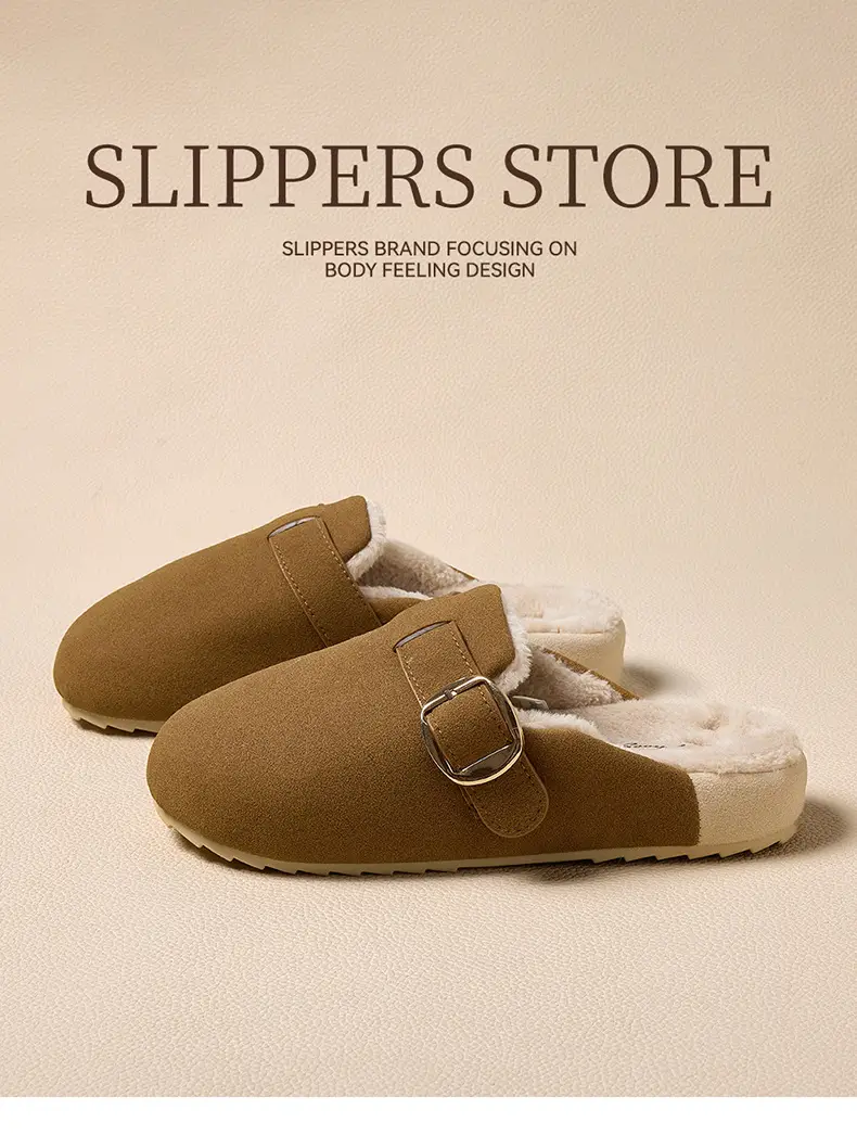 Cotton Slippers for Women Autumn and Winter 2025 New Thick-Soled Outer Wear Indoor Home Warm Plush Cotton Slippers for Women Wholesale — feature 1
