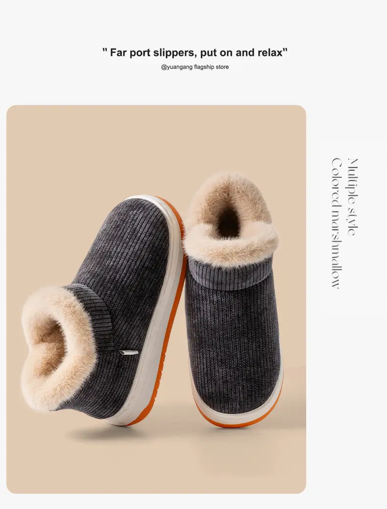 Elderly Women's Fleece Lined Cotton Slippers Maroon Winter — feature 11