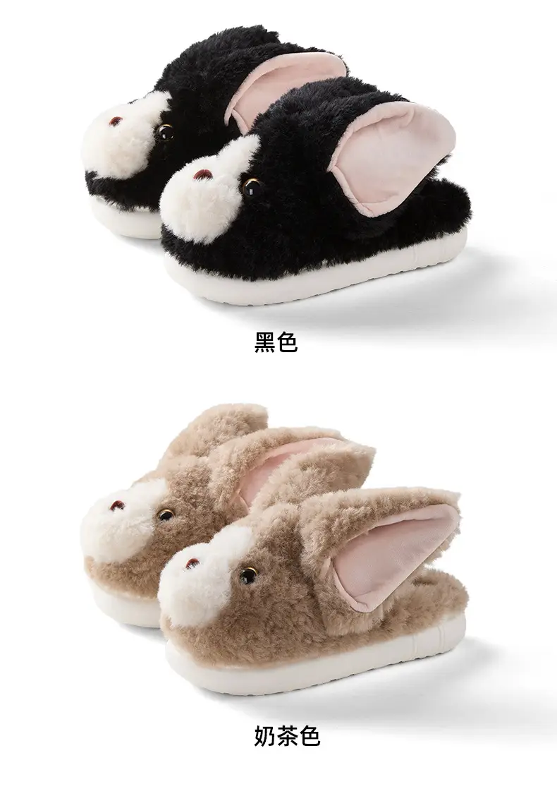Qidan Shoe Factory Cartoon Cotton Slippers for Women Autumn and Winter Cute Home Indoor Velvet Warm Thick-Soled Anti-Slip Cotton Slippers for Women — feature 12