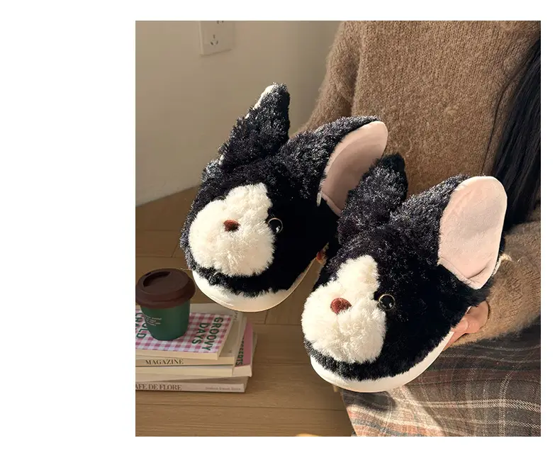 Qidan Shoe Factory Cartoon Cotton Slippers for Women Autumn and Winter Cute Home Indoor Velvet Warm Thick-Soled Anti-Slip Cotton Slippers for Women — feature 4