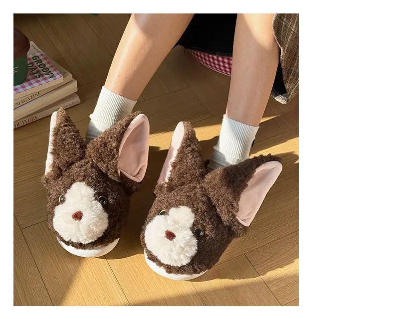 Qidan Shoe Factory Cartoon Cotton Slippers for Women Autumn and Winter Cute Home Indoor Velvet Warm Thick-Soled Anti-Slip Cotton Slippers for Women — feature 5