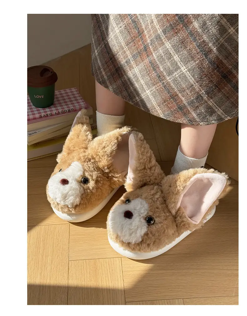 Qidan Shoe Factory Cartoon Cotton Slippers for Women Autumn and Winter Cute Home Indoor Velvet Warm Thick-Soled Anti-Slip Cotton Slippers for Women — feature 6