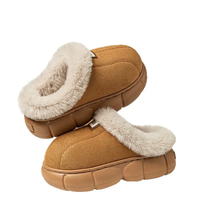 Women's Winter Fleece Slippers Beige Warm Thick - Image 7
