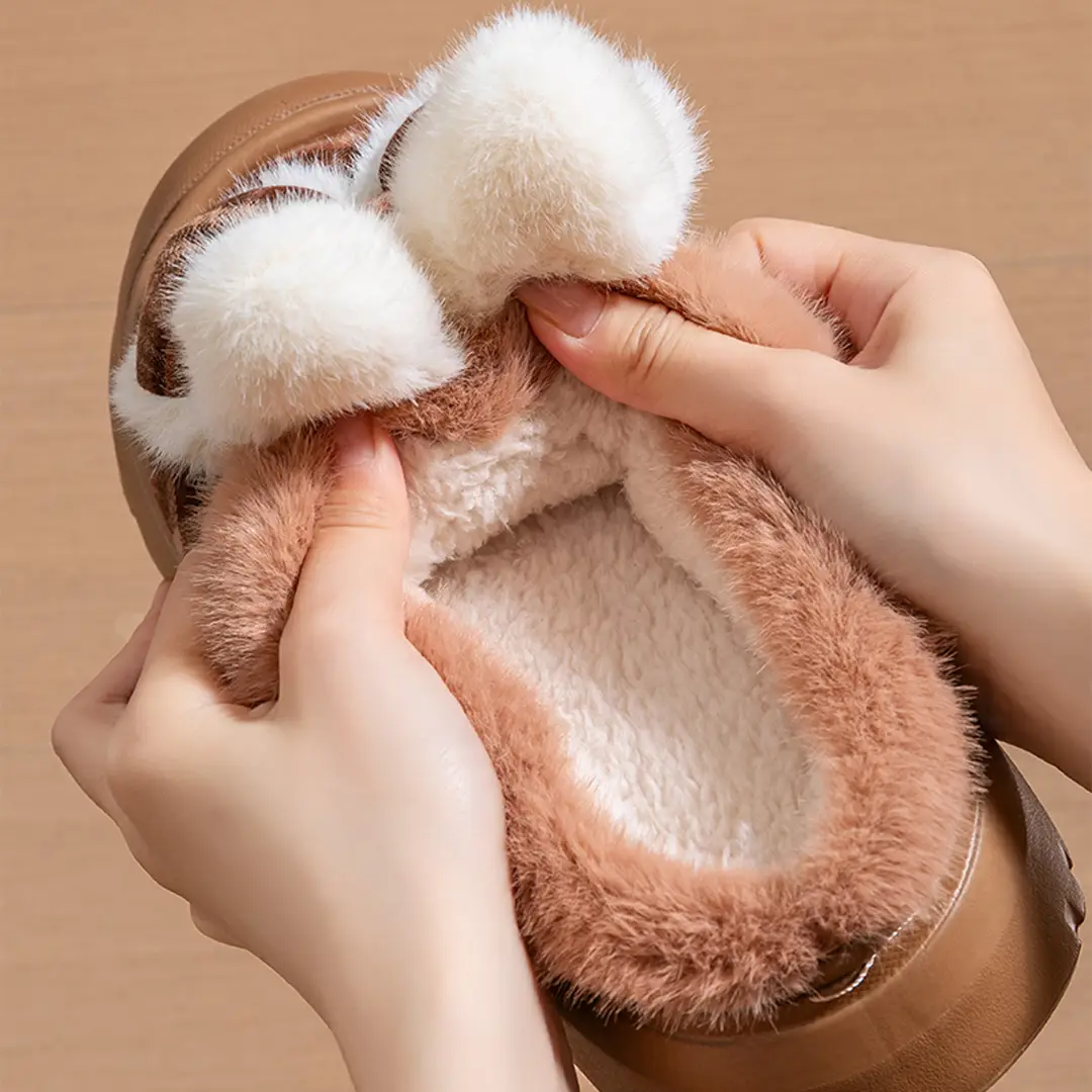 Stuffed Rabbit Cotton Slippers for Women 2025 New Cute Winter Indoor Home Thick-Soled Furry Non-Slip Slippers for Women