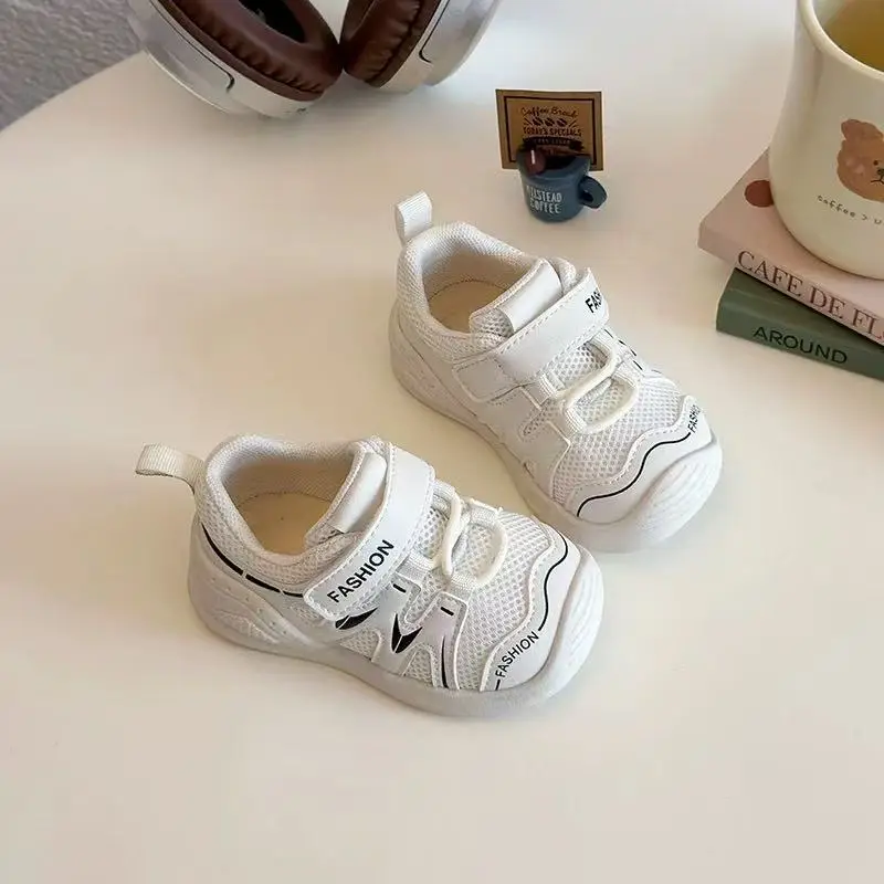 White Mesh Toddler Shoes for Boys Baby Non-Slip Soft Bottom