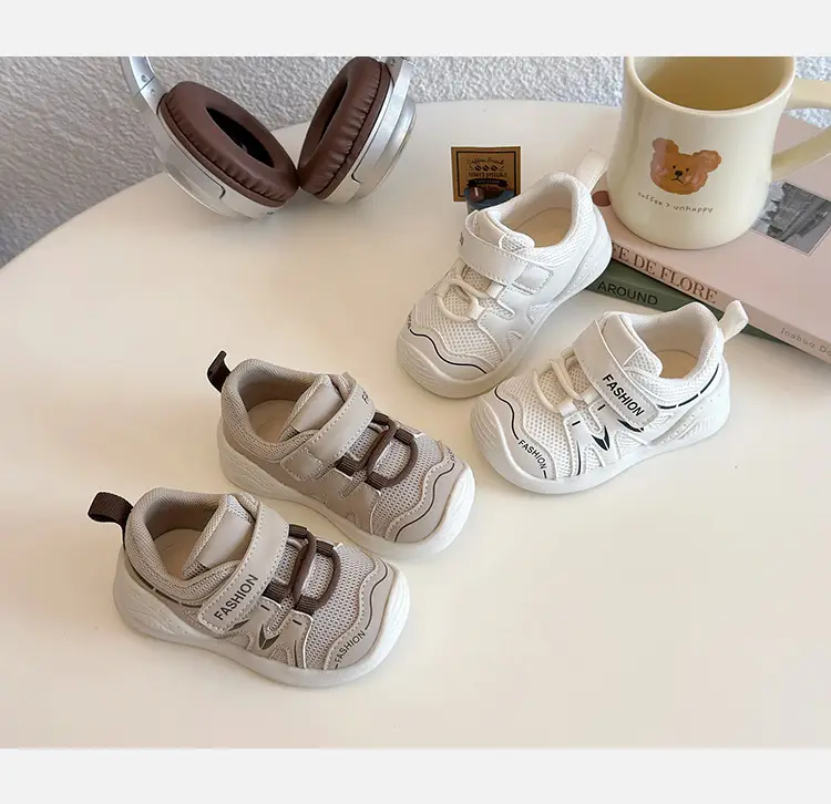 White Mesh Toddler Shoes for Boys Baby Non-Slip Soft Bottom — feature 3
