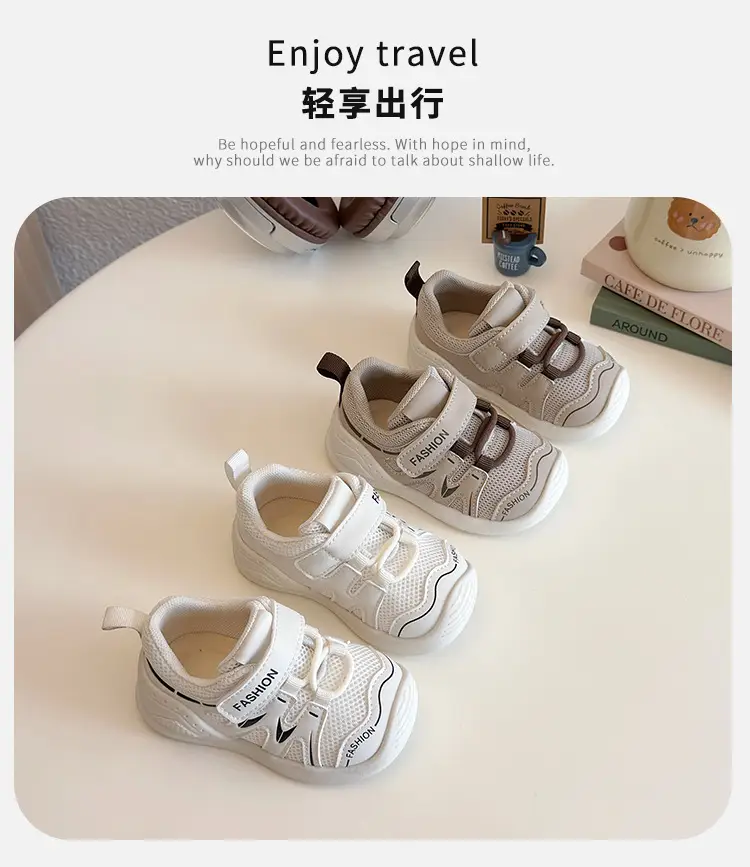 White Mesh Toddler Shoes for Boys Baby Non-Slip Soft Bottom — feature 4