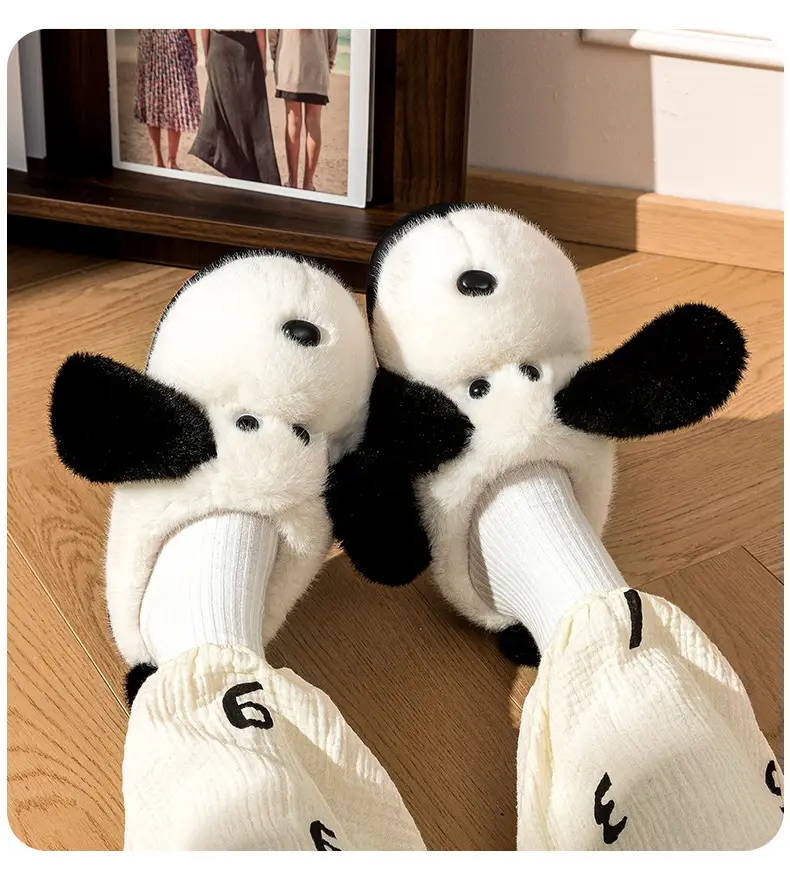 Girls Puppy Wool Slippers Winter Warm Non-Slip — feature 13