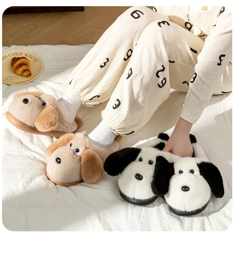 Girls Puppy Wool Slippers Winter Warm Non-Slip — feature 14