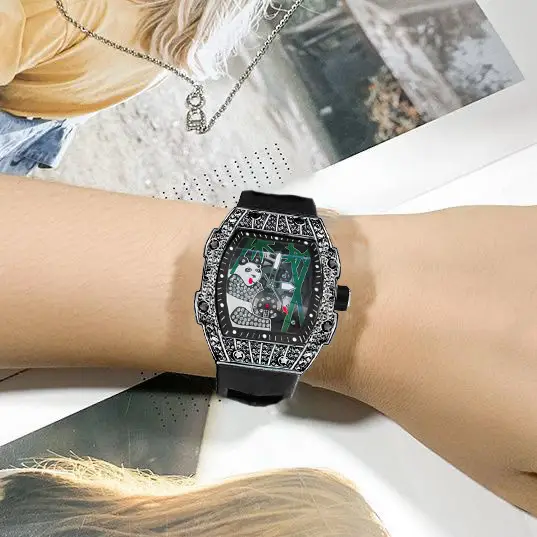 Popular Foreign Trade Men's Watch with Hollow Design, Chinese Style Panda Watch, Luminous Personality, Cool Quartz Watch, Cross-Border