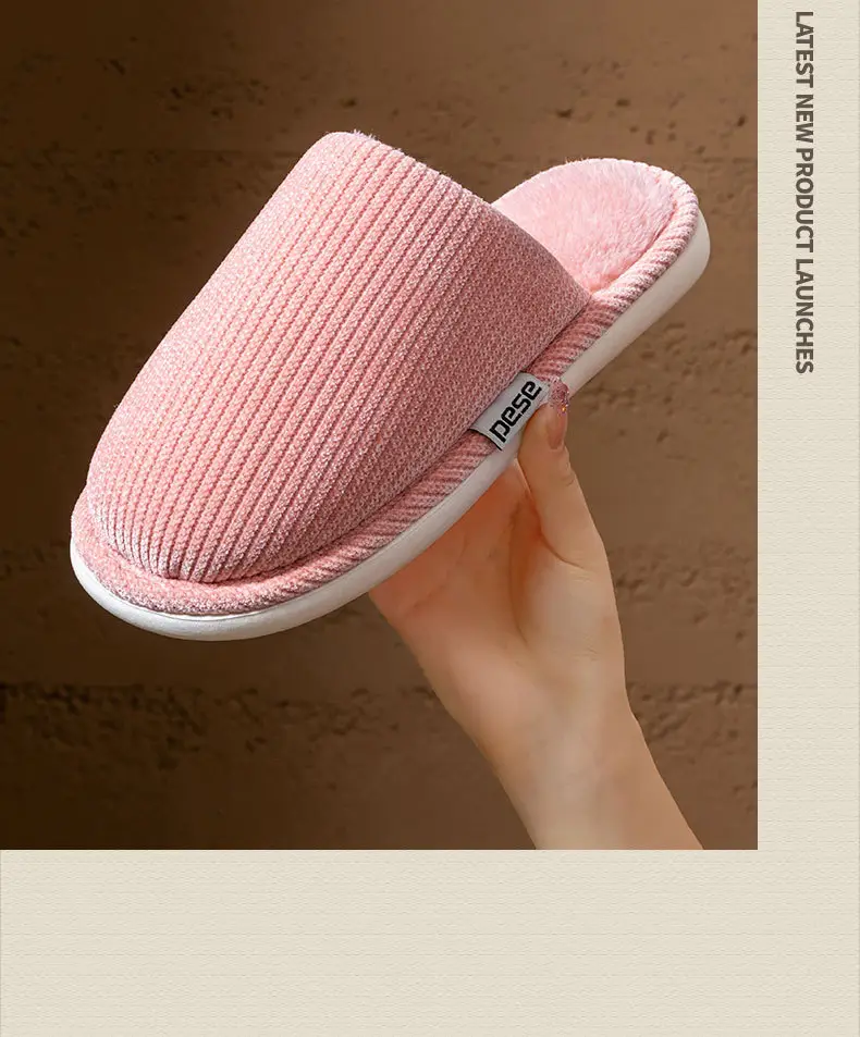 Thickened Warm Cotton Slippers, New Plush Slippers, Home Indoor Non-Slip Warm Cotton Slippers, Thick Soles, Versatile — feature 14