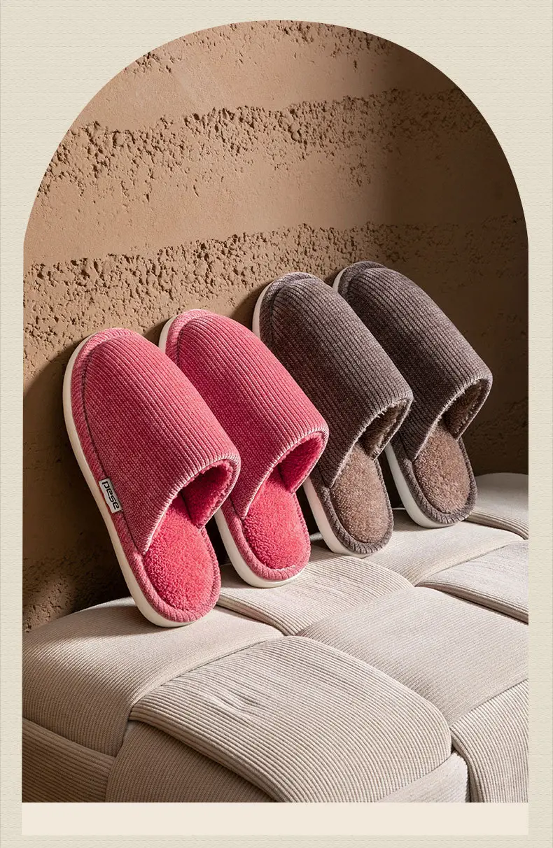 Thickened Warm Cotton Slippers, New Plush Slippers, Home Indoor Non-Slip Warm Cotton Slippers, Thick Soles, Versatile — feature 15