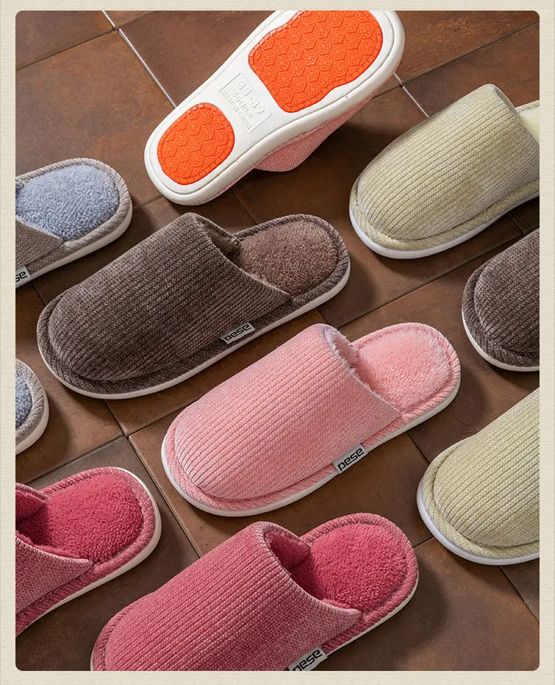 Thickened Warm Cotton Slippers, New Plush Slippers, Home Indoor Non-Slip Warm Cotton Slippers, Thick Soles, Versatile — feature 17