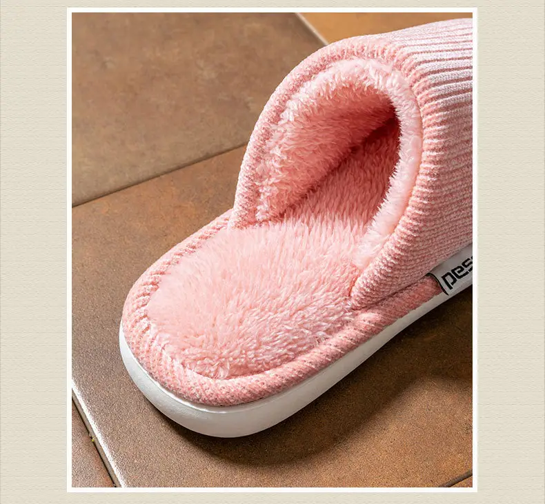 Thickened Warm Cotton Slippers, New Plush Slippers, Home Indoor Non-Slip Warm Cotton Slippers, Thick Soles, Versatile — feature 22
