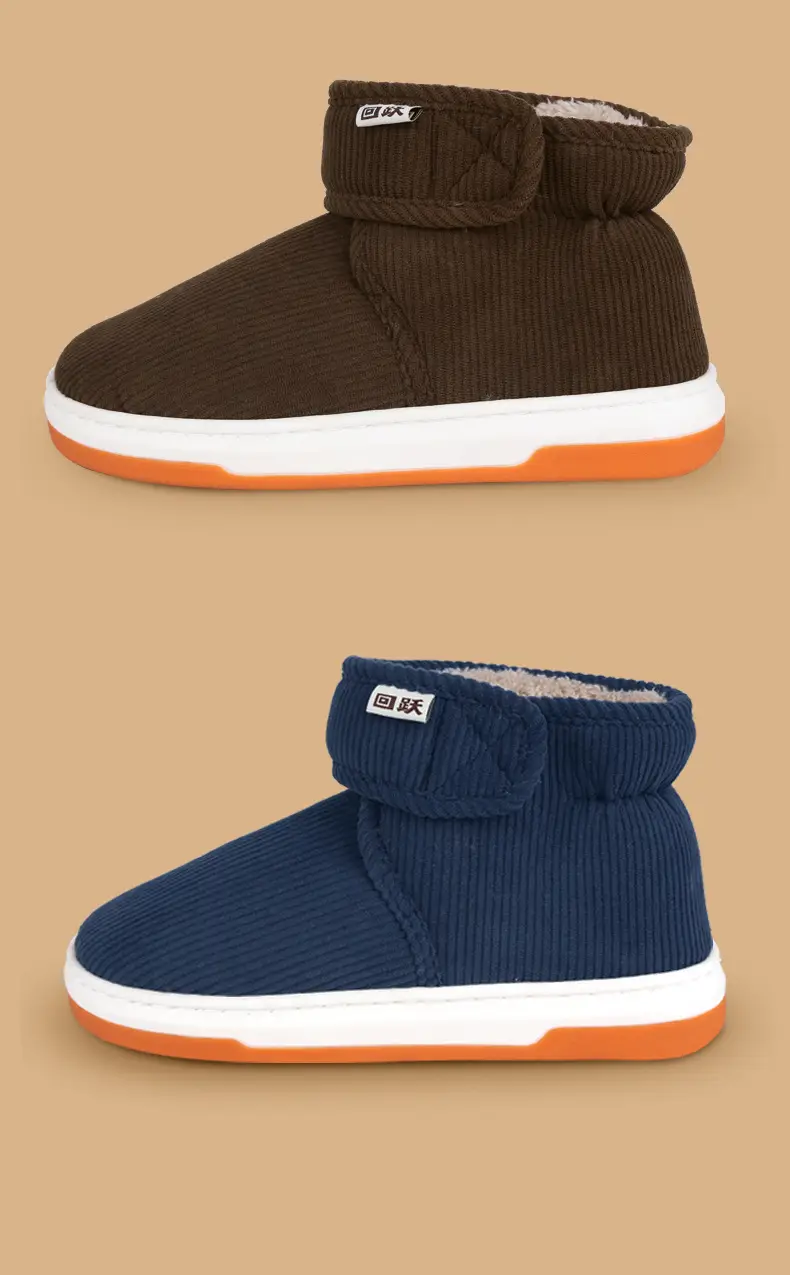 Men's Navy Blue Fleece Lined Slippers Winter Indoor Warm — feature 16