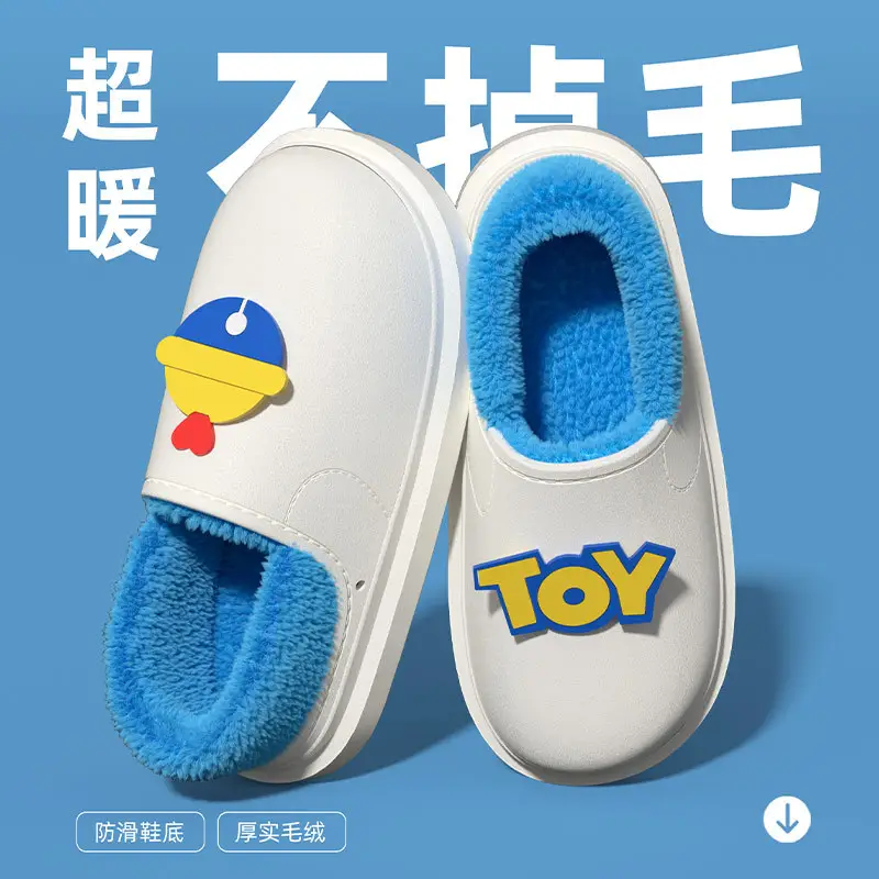 2025 Winter Cotton Slippers Blue Cartoon Small - Image 3
