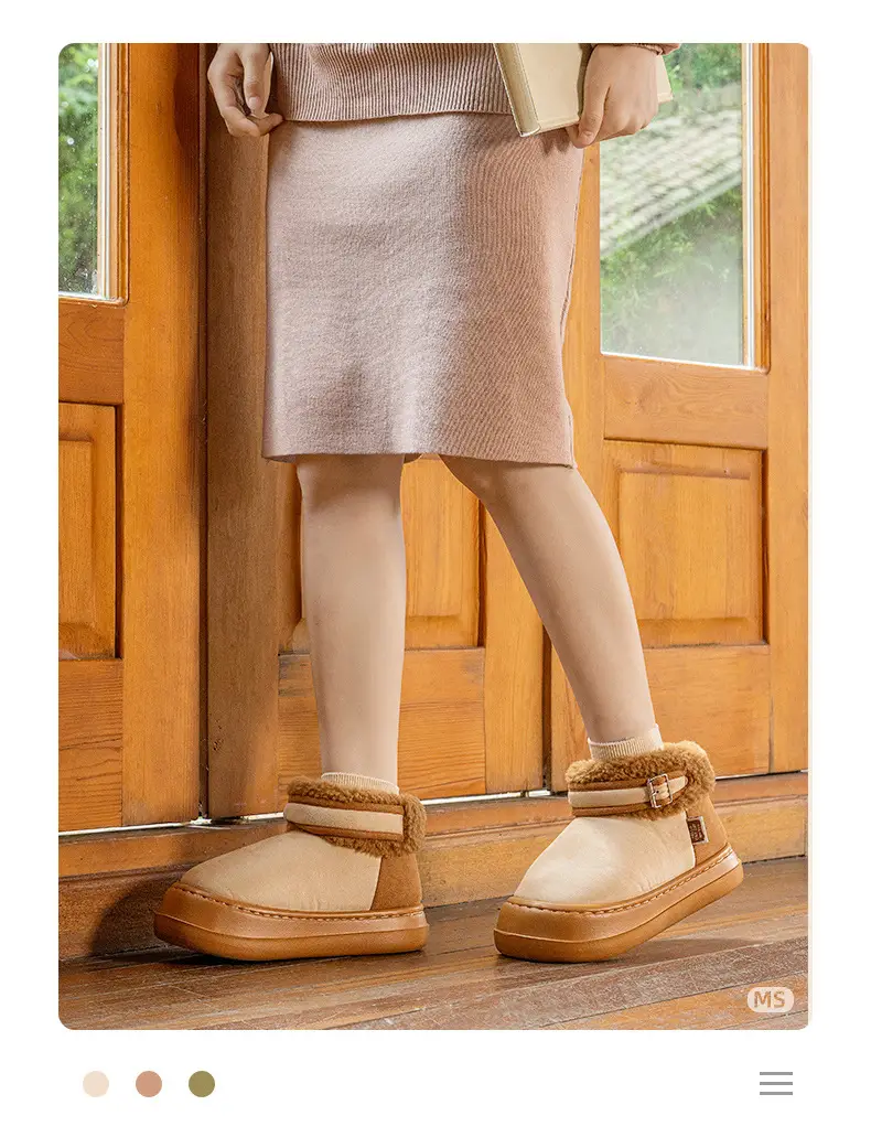 2025 Winter Women's Cotton Warm Slippers High Platform — feature 3