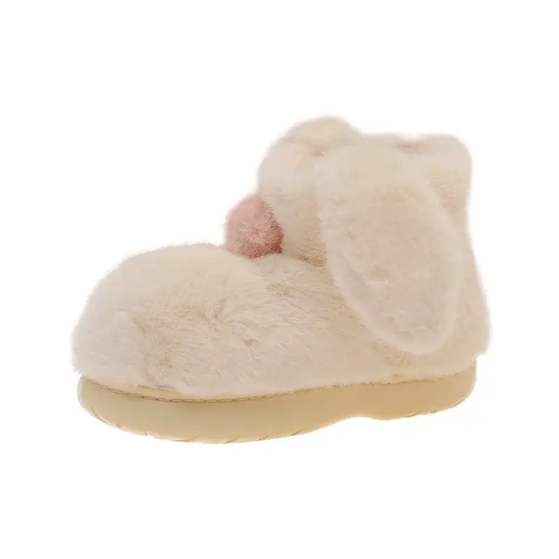 Parent-Child Snow Boots, Children's Bunny Cotton Shoes, Women's Winter Plush Warm Non-Slip Thick-Soled Short Snow Boots for Outdoor Wear