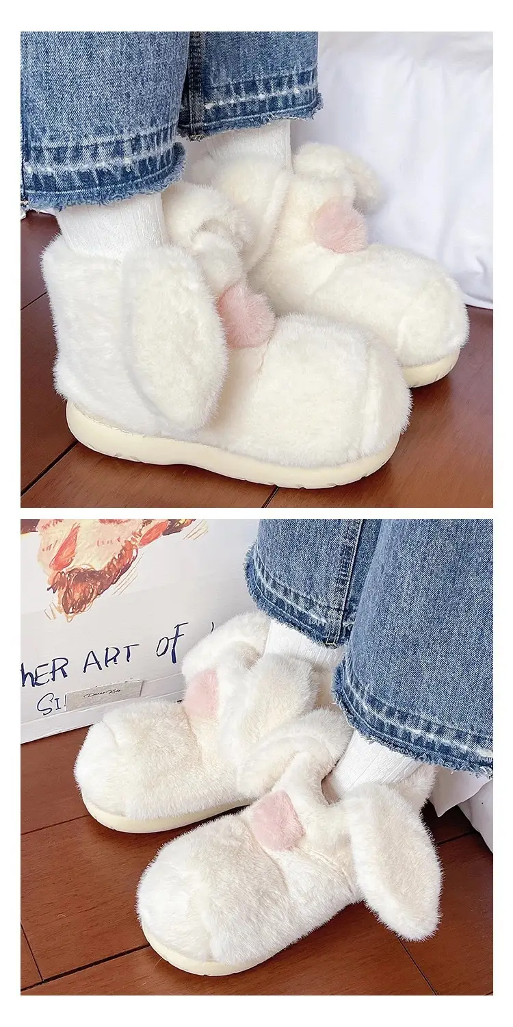 Parent-Child Snow Boots, Children's Bunny Cotton Shoes, Women's Winter Plush Warm Non-Slip Thick-Soled Short Snow Boots for Outdoor Wear — feature 10