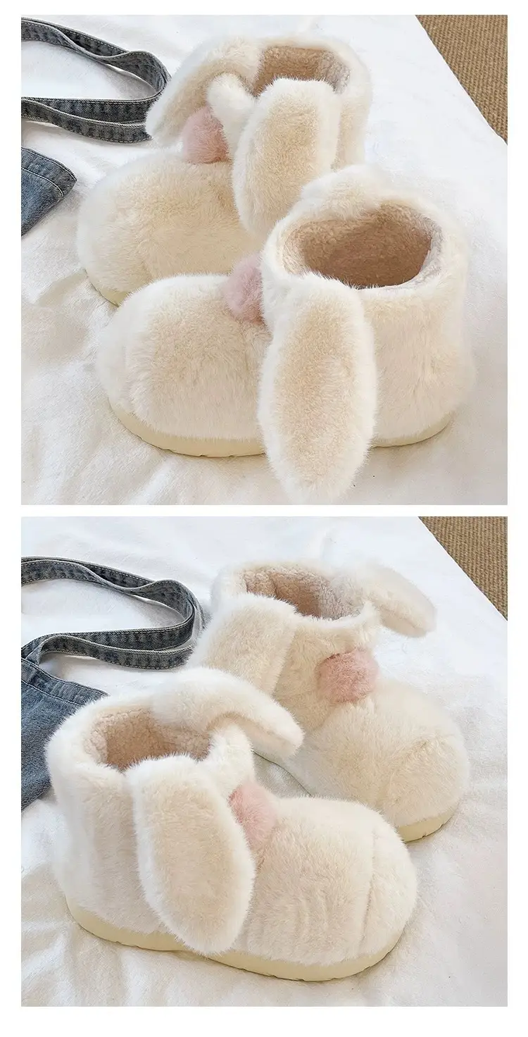Parent-Child Snow Boots, Children's Bunny Cotton Shoes, Women's Winter Plush Warm Non-Slip Thick-Soled Short Snow Boots for Outdoor Wear — feature 5