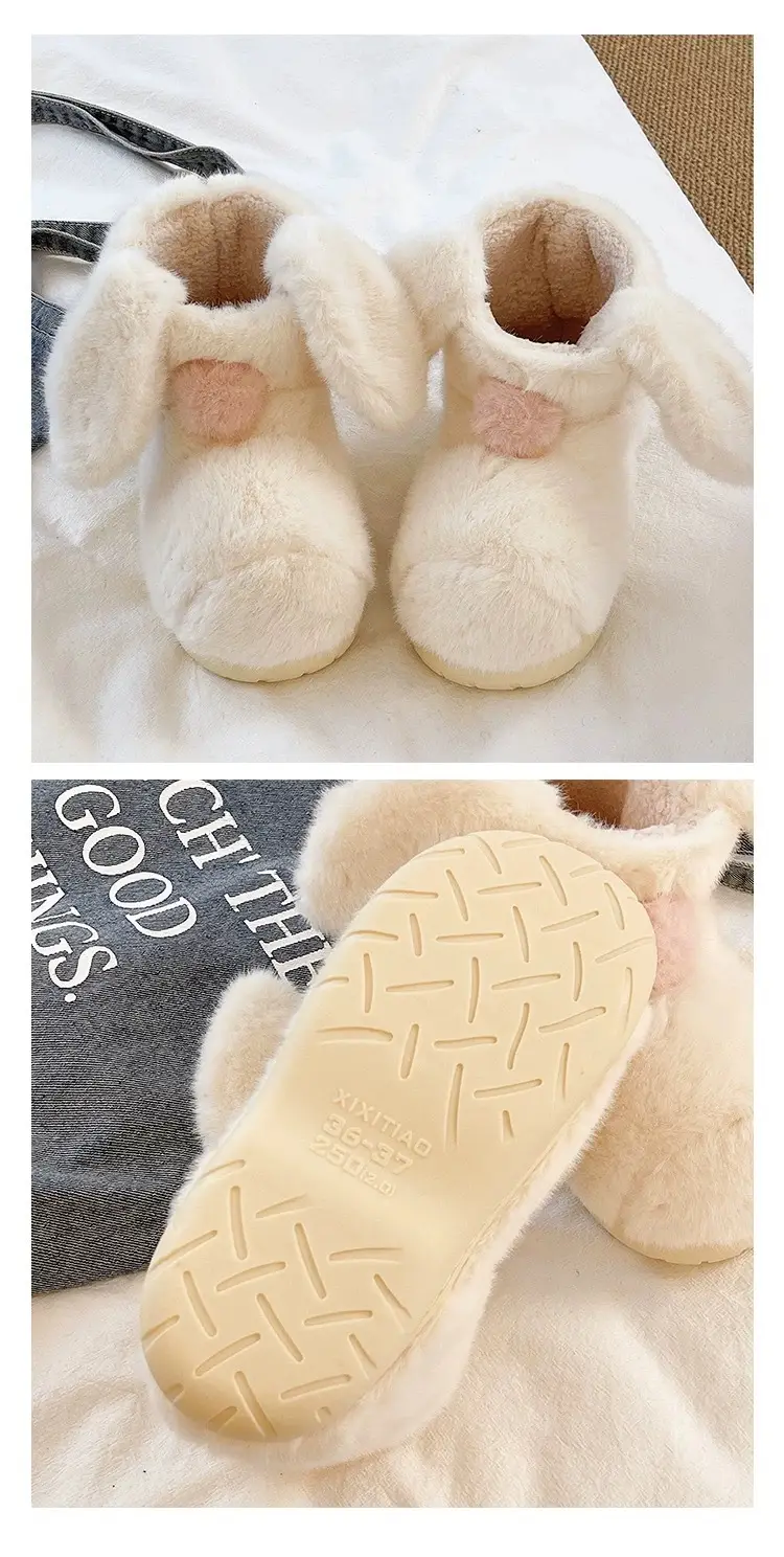 Parent-Child Snow Boots, Children's Bunny Cotton Shoes, Women's Winter Plush Warm Non-Slip Thick-Soled Short Snow Boots for Outdoor Wear — feature 6