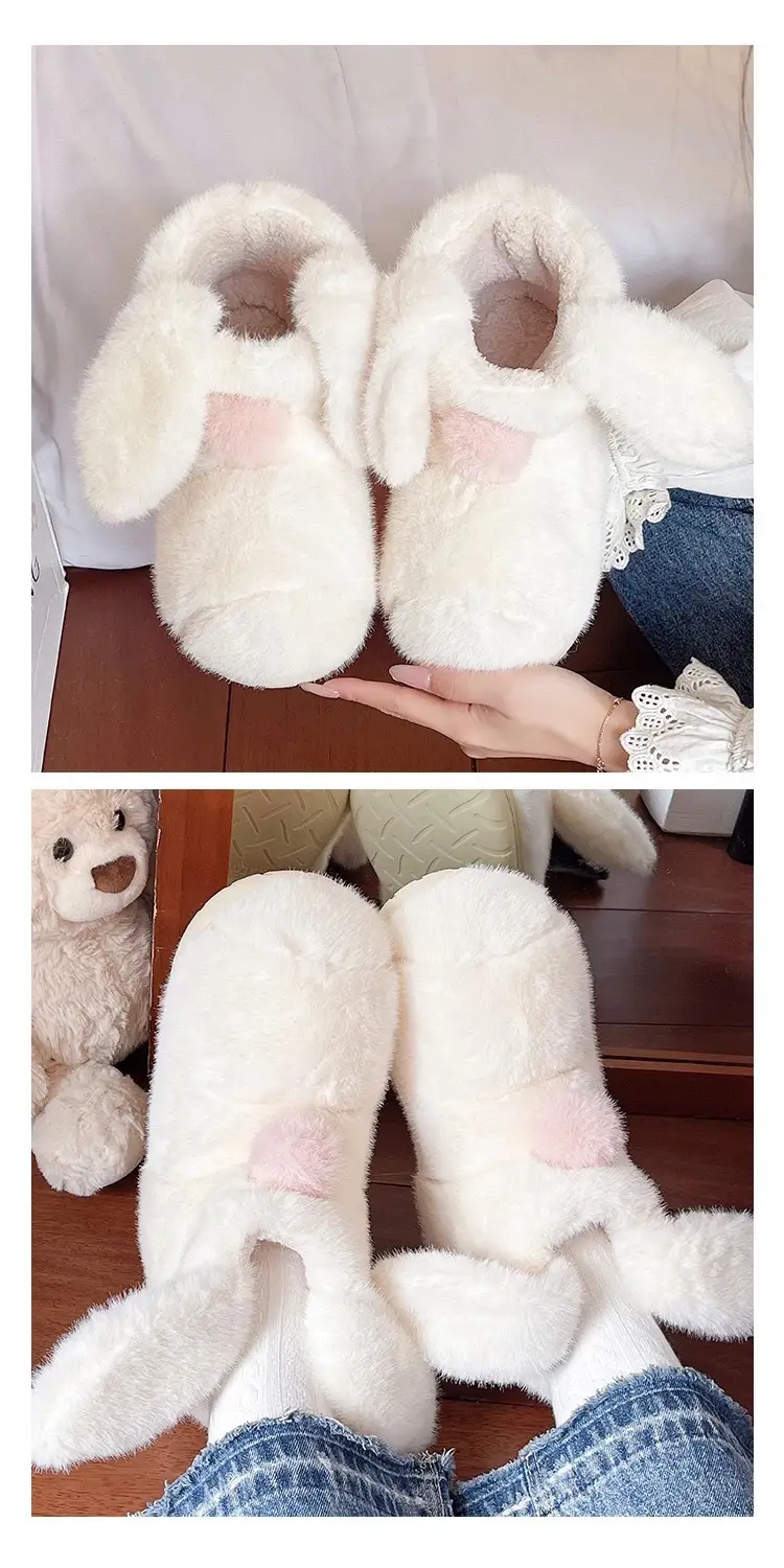 Parent-Child Snow Boots, Children's Bunny Cotton Shoes, Women's Winter Plush Warm Non-Slip Thick-Soled Short Snow Boots for Outdoor Wear — feature 9
