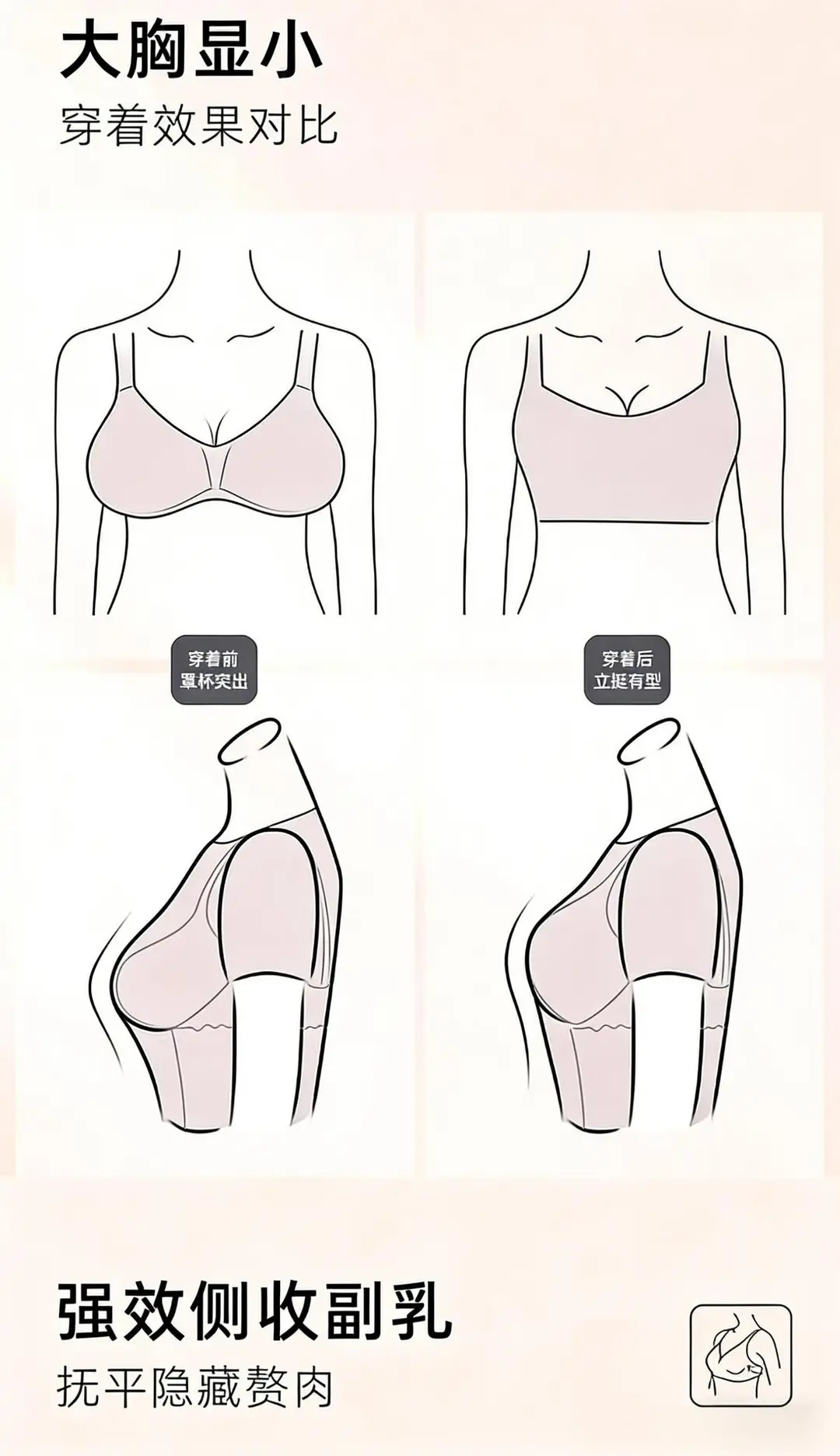 Ultra-Thin Seamless Bra for Women with Large Busts, No Underwire, Rabbit Ear Cups, Anti-Sagging, Lift-Up, Plus Size Bra — feature 5