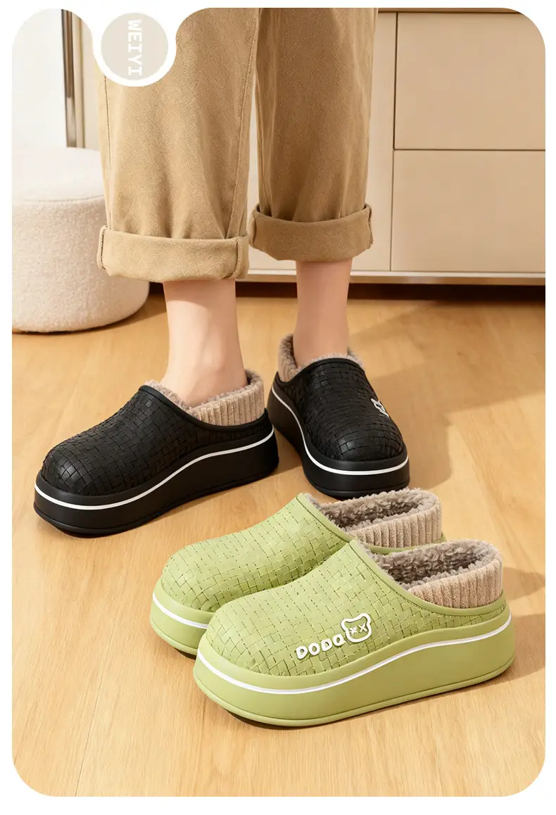 Cover Heel Outer Wear Cotton Slippers 2025 Women's Autumn and Winter Indoor Home Thick-Soled Cover Heel Non-Slip Warm Waterproof Cotton Shoes for Men — feature 11