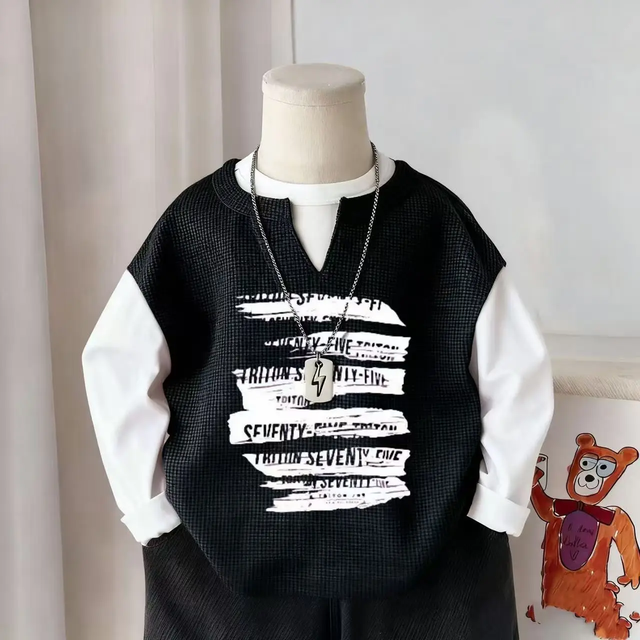 Boys Maroon Printed Long Sleeve Vest 2025 - Image 11