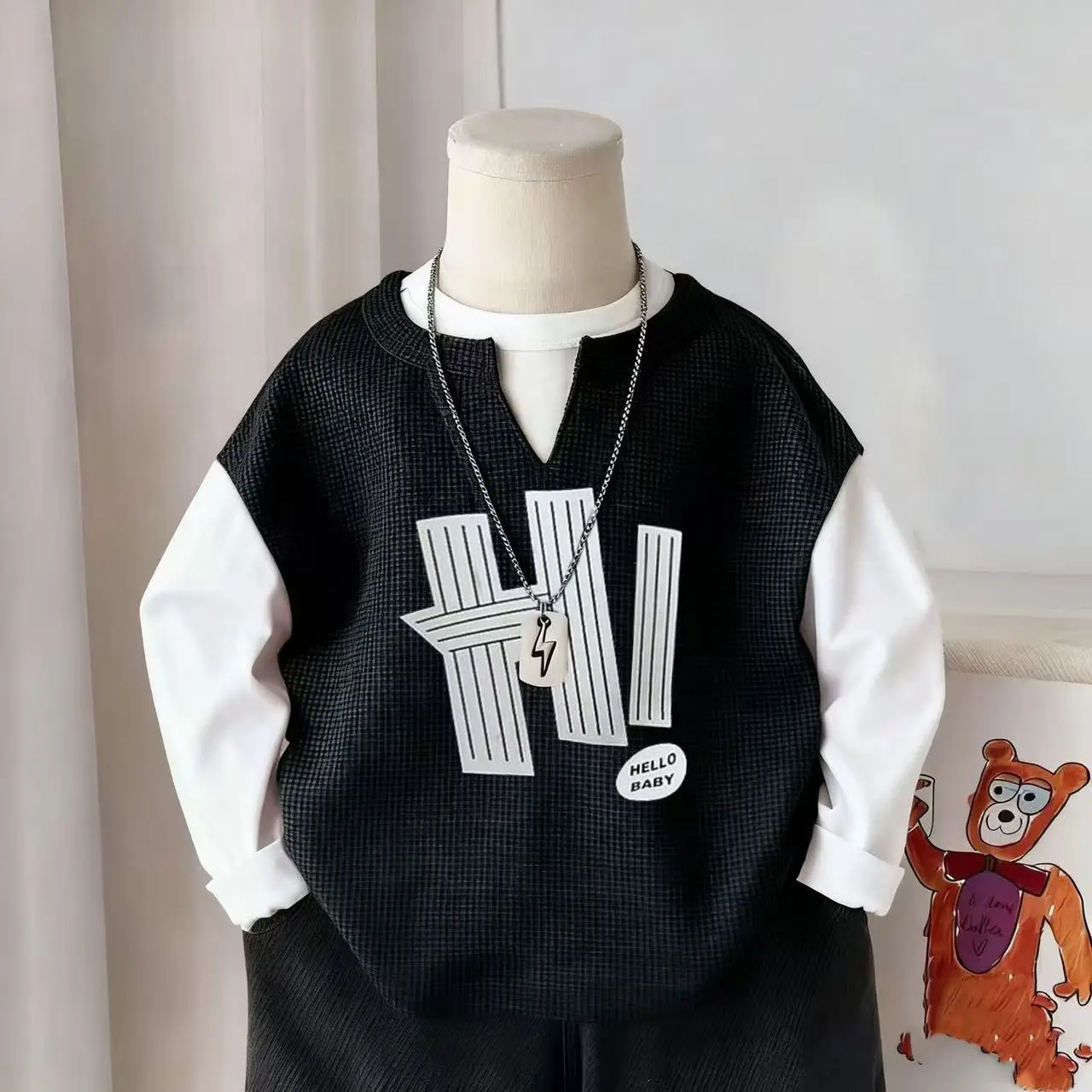 Boys Maroon Printed Long Sleeve Vest 2025 — feature 6