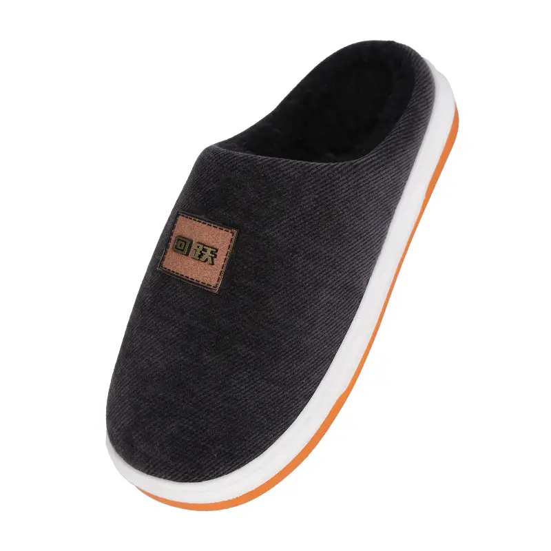 Women's Black Plush Winter Slippers Warm High-Top