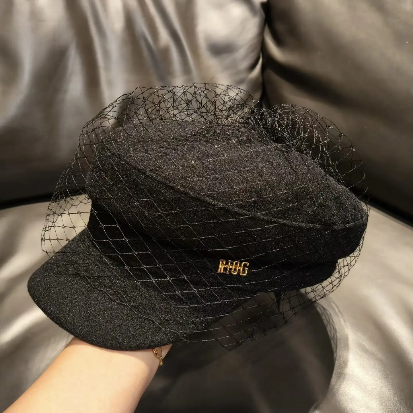 Black French Sunshade Cap for Women Autumn Winter - Image 5