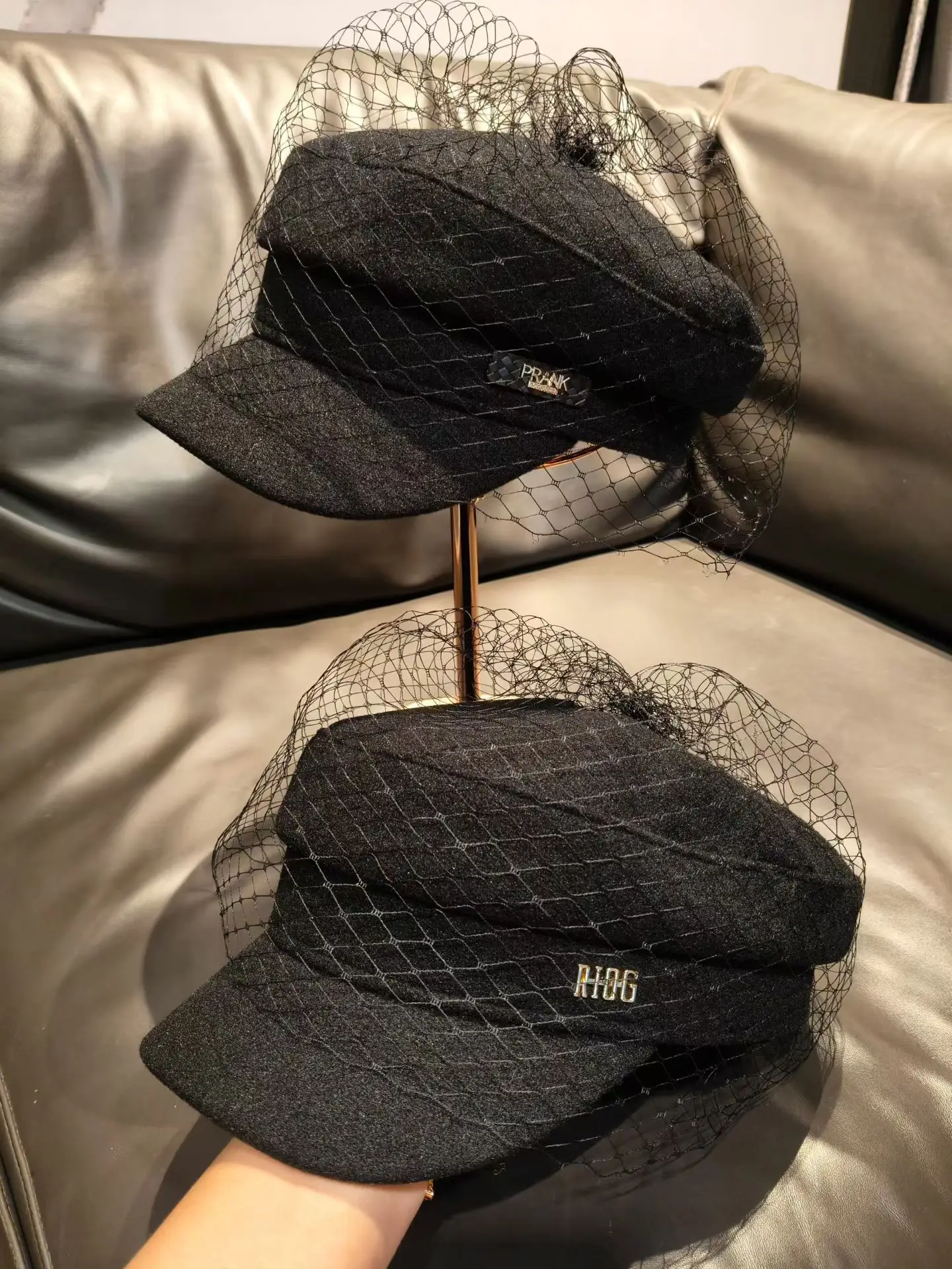 Black French Sunshade Cap for Women Autumn Winter — feature 1