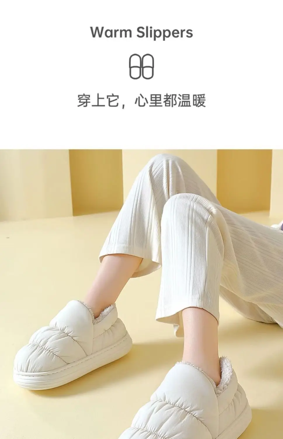 Women Winter Slipper Black Plush Warm Waterproof — feature 13