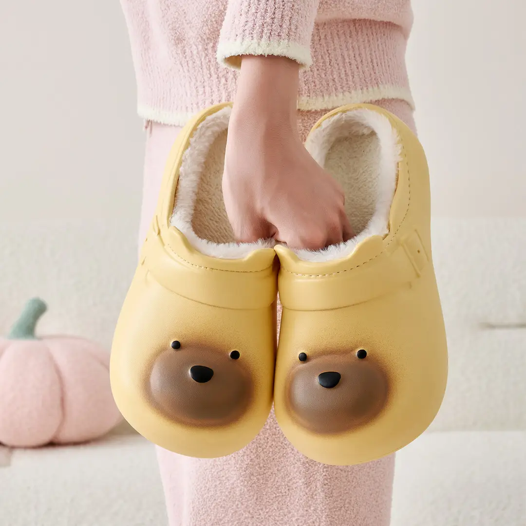 Cute Cartoon Eva Waterproof Cotton Slippers for Women, Autumn and Winter Outer Wear, Thick-Soled Non-Slip Fleece-Lined Warm Confinement Cotton Shoes - Image 18