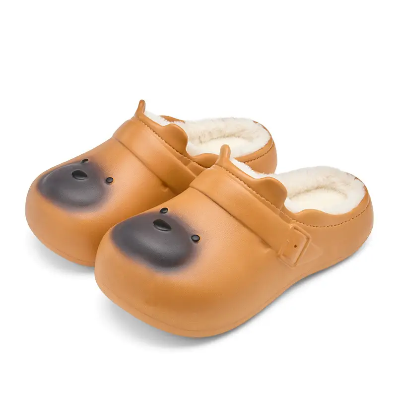 Cute Cartoon Eva Waterproof Cotton Slippers for Women, Autumn and Winter Outer Wear, Thick-Soled Non-Slip Fleece-Lined Warm Confinement Cotton Shoes - Image 22