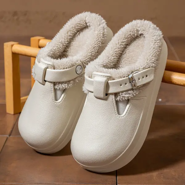 Cute Cartoon Eva Waterproof Cotton Slippers for Women, Autumn and Winter Outer Wear, Thick-Soled Non-Slip Fleece-Lined Warm Confinement Cotton Shoes - Image 16