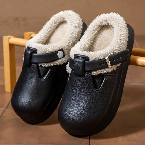 Cute Cartoon Eva Waterproof Cotton Slippers for Women, Autumn and Winter Outer Wear, Thick-Soled Non-Slip Fleece-Lined Warm Confinement Cotton Shoes - Image 17