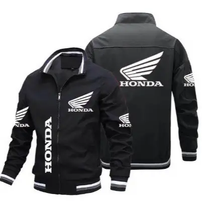 2024 Autumn Winter Men's Car Logo Jacket Red Printed Jacket Outdoor Fashion Motorcycle Riding Jacket Men's Coat - Image 20