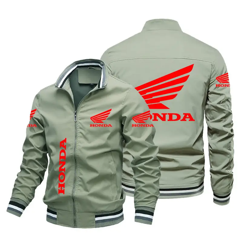 2024 Autumn Winter Men's Car Logo Jacket Red Printed Jacket Outdoor Fashion Motorcycle Riding Jacket Men's Coat — feature 4