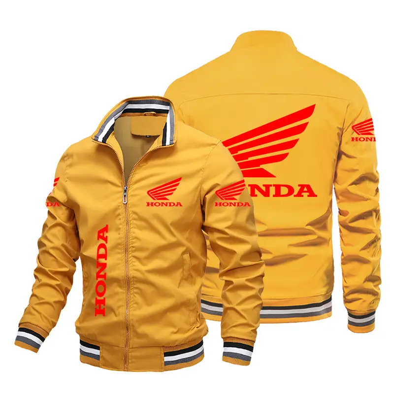 2024 Autumn Winter Men's Car Logo Jacket Red Printed Jacket Outdoor Fashion Motorcycle Riding Jacket Men's Coat — feature 7