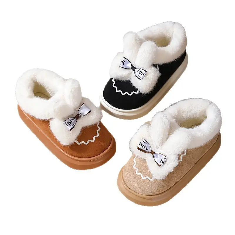 Women's Winter Bow Slippers with Thick Fur - Image 8