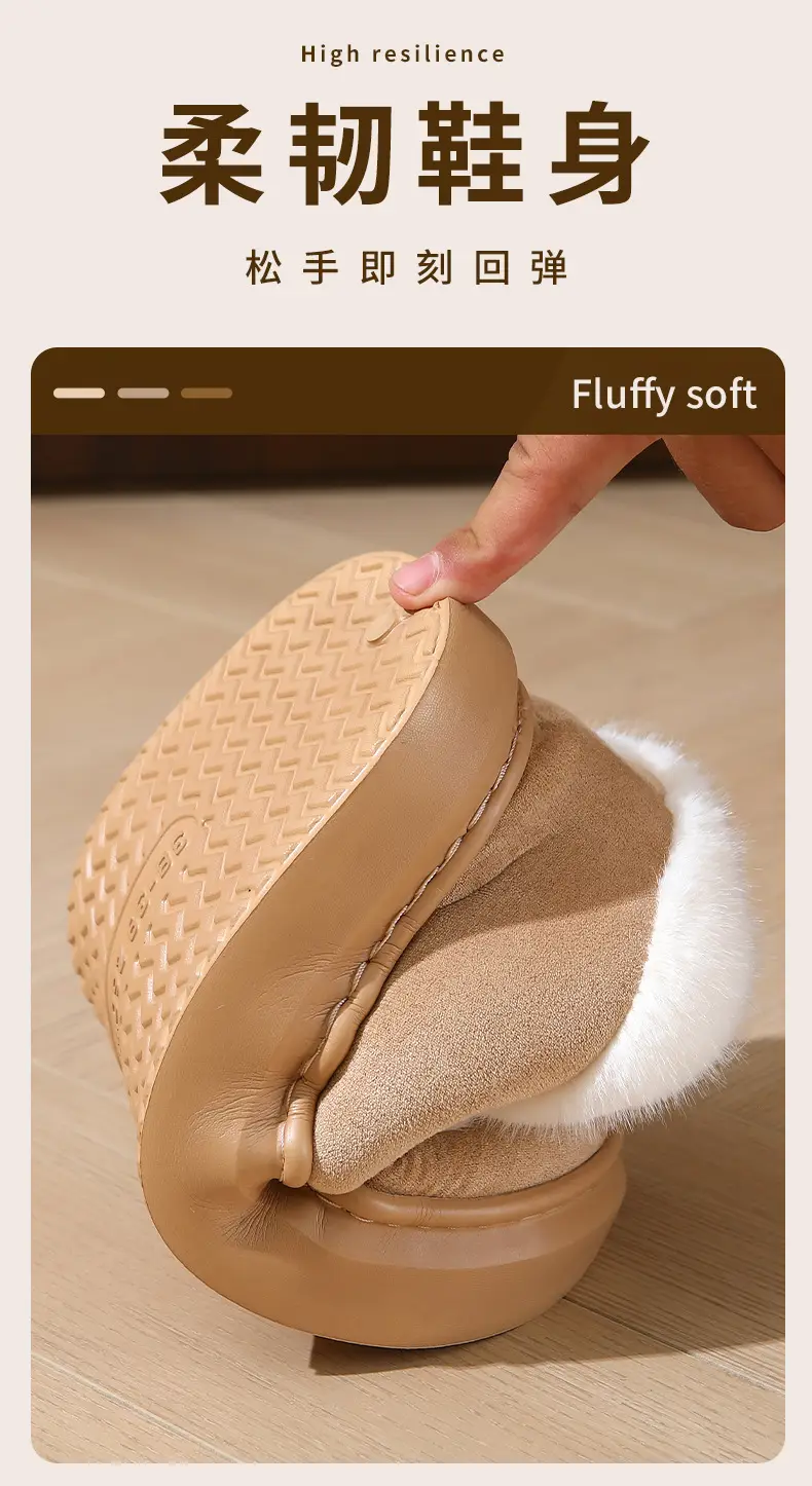 Women's Winter Bow Slippers with Thick Fur — feature 6