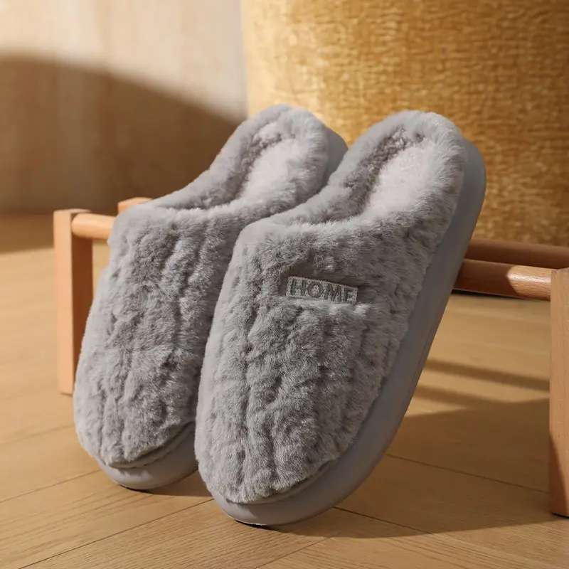 Warm Cotton Furry Slippers for Women Men 2025 - Image 3