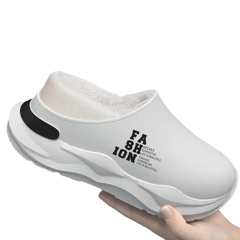 Waterproof Fleece-Lined Cotton Slippers for Men Women - Image 9