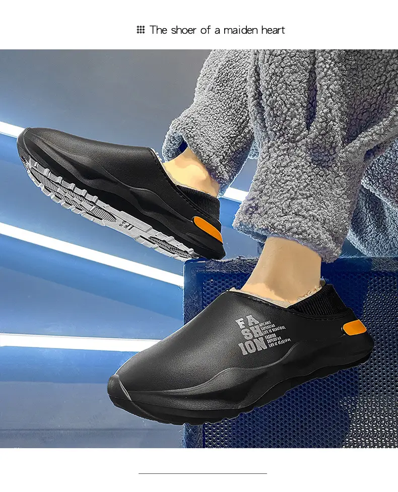 Waterproof Fleece-Lined Cotton Slippers for Men Women — feature 10