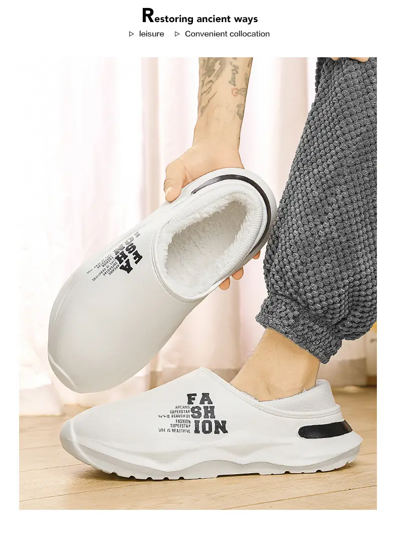 Waterproof Fleece-Lined Cotton Slippers for Men Women — feature 14