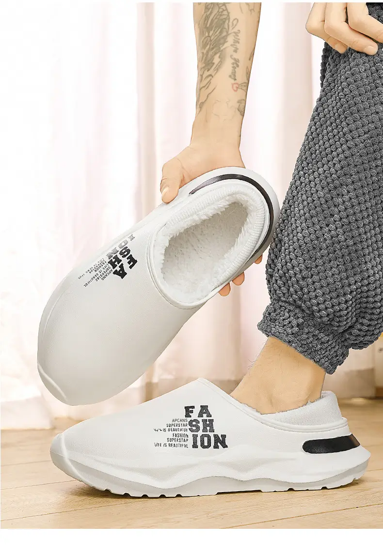Waterproof Fleece-Lined Cotton Slippers for Men Women — feature 18