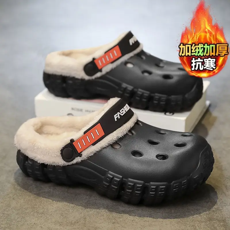 Baotou Slippers Men's New Winter Outdoor Sports Cold-Proof and Warm Couple Two-Wear Wear-Resistant Fleece-Lined Thickeneded Clogs - Image 5
